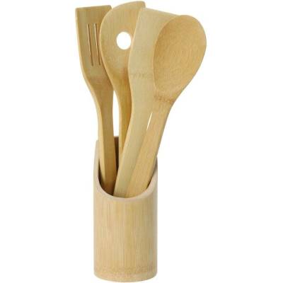 EH Excellent Houseware Sada příslušenství z bambusu, 5 prvků, kuchyňské doplňky béžová
