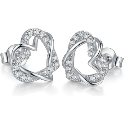 Elanis Jewel Dámské náušnice La Diamantina Double Heart s krystaly Swarovski® EJ00539