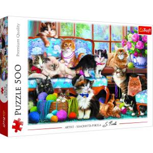 Trefl - Puzzle Cat Family - 500 piese