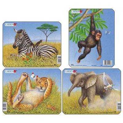 Larsen - Детски пъзел - Мини - Животни от Африка - 9 части (M9)