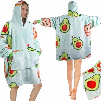 Teplá oversize mikina a deka 2v1 Avokádo