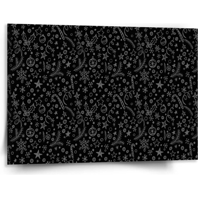 Sablio Vianočný Obraz Vianoce na čiernej - 150x110 cm