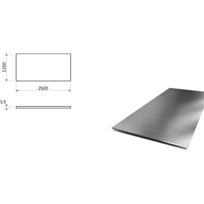 Nerezový plech dekor 5WL - 1,25x2,5 m, tloušťka 1,5 mm + fólie