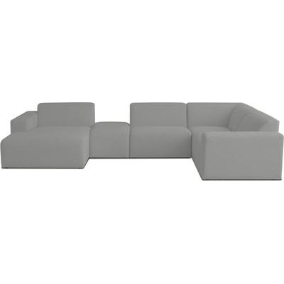 Scandic Сив ъглов диван от букле ("U" форма) Roxy - Scandic (U corner with small pouf left CM 3 grey)