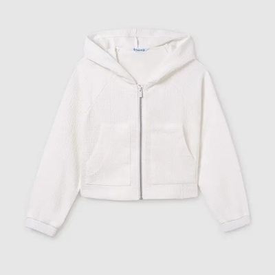 MAYORAL Суичър трикотажен структура в мръсно бяло за момиче Майорал