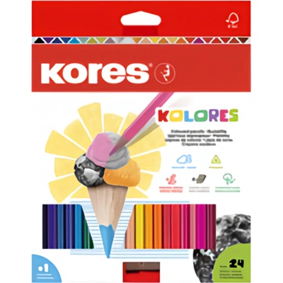 Kores 199350 Kolores pastelky trojhranné 24 barev