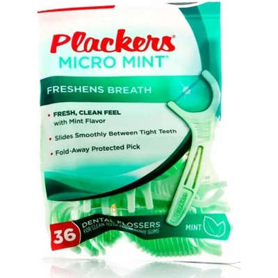 Plackers Micro Mint zubná niť s držiakom 36 ks