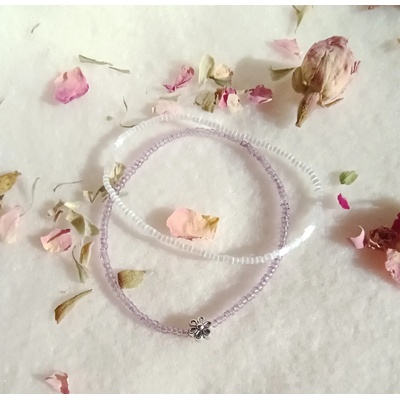 MagieKorálků.cz náramky z drobného rokajlu 10091 růžová bílá