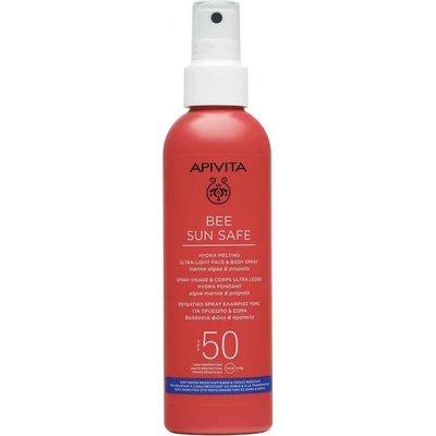 APIVITA Слънцезащитен лек лосион за лице и тяло , Apivita Bee Sun Safe Hydra Melting Ultra Light Face & Body Spray SPF50 200ml