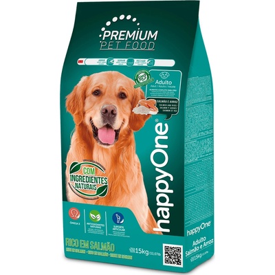 happyOne Premium Adult Dog Salmon and Rice 15 kg