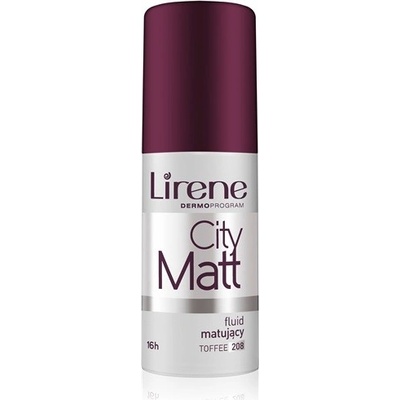 Lirene City Matt zmatňujúci fluidný make-up s vyhladzujúcim efektom 16 h with Vitamin C&E 208 Toffee 30 ml