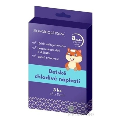 Zhejiang Hongyu Medical Commodity Co., Ltd. Slovakiapharm Detské chladivé náplasti 5x11 cm, 3 ks
