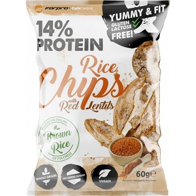 ForPro Proteinové rýžové chipsy s červenou čočkou 60 g