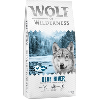 Wolf of Wilderness Adult "Blue River" s lososom bez obilnín 2 x 12 kg