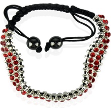 Bando náramok Crystal V950 čierny červená
