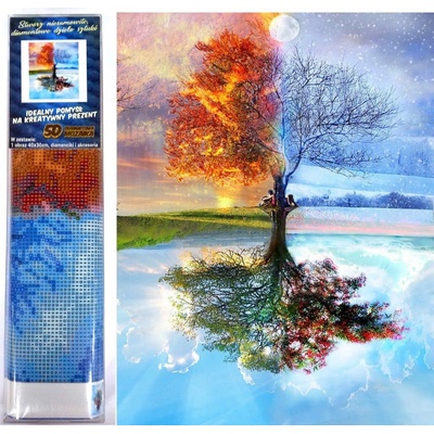 Norimpex Diamantové malování Strom čtvero ročních období 30 x 40 cm
