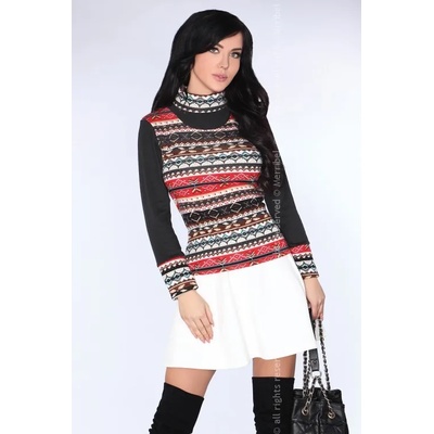 Merribel Дамски пуловер с висока яка CG013LA-CG013 Black - Цветен, размер L