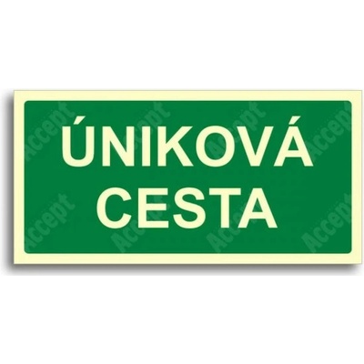 ACCEPT únikové a protipožární fotoluminiscenční značení ÚNIKOVÁ CESTA - tabulka 30x15cm