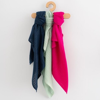 New Baby Памучни цветни пелени New Baby 70x80 см 3 бр. МОМИЧЕ