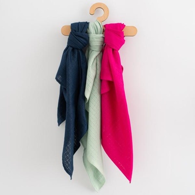 New Baby Памучни цветни пелени New Baby 70x80 см 3 бр. МОМИЧЕ