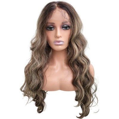 Michala Vlnitá parochňa tmavá hnedá-hnedá-blond
