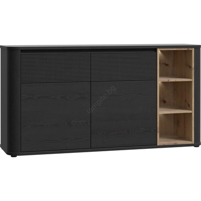 FORTE Комод inar черен/дъб (fr0009)