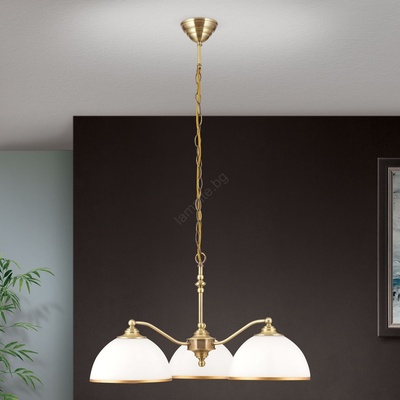 Orion LU 1838/3 - Пендел OLD LAMP 3xE27/40W/230V бял/месинг (OR0126)