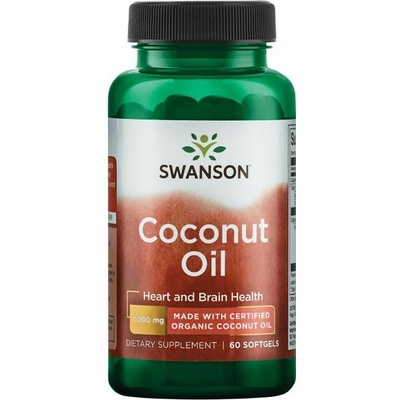 Swanson Certified Organic Coconut Oil 60 gélové tabliety 1000 mg