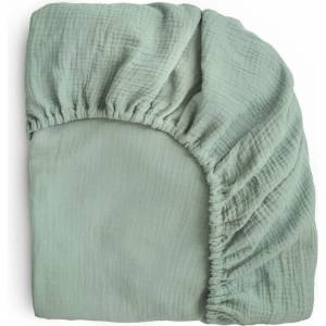 Mushie Бебешки муселинов чаршаф с ластик Mushie - 40 x 100 cm, Small Roman Green (004459) - baby