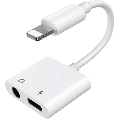 JOYROOM iPhone 14 Pro JOYROOM S-Y104 аудиоадаптер и кабел за зареждане, с гнездо lightning+3, 5 мм жак - lightning, БЯЛ (S-Y104)