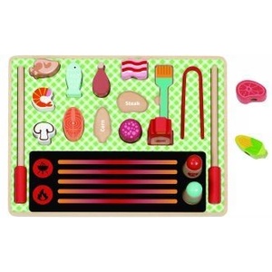 Tooky Toy Tooky Toy: Дървен комплект играчки за грил с аксесоари