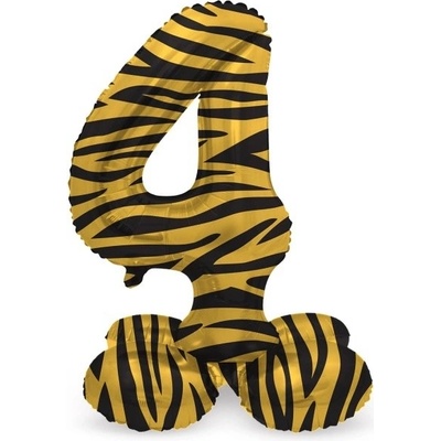 Folat Balónek fóliový číslo 4 samostojné Tygr 72 cm