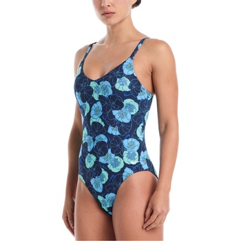 Nike Poppy Floral Womens V-Neck One Piece - Midnight Navy