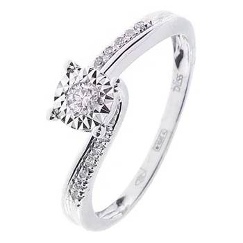 Bliss Диамантен пръстен от бяло злато Bliss 20088289 (20088289)