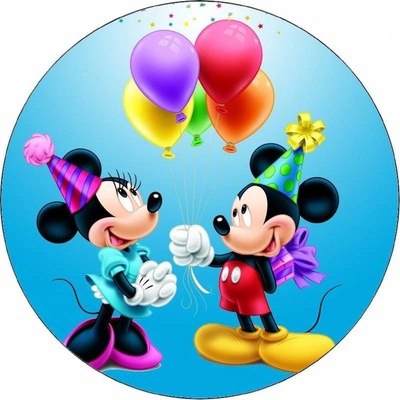 Jedlý papír Mickey a Minnie narozeniny 19,5 cm - Pictu Hap – Hledejceny.cz