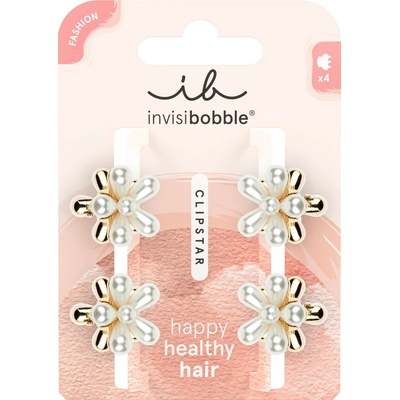 Invisibobble CLIPSTAR S Pearly Flower - Skřipce do vlasů 4 ks