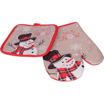 Коледен комплект ръкавица с ръкохватка със снежен човек