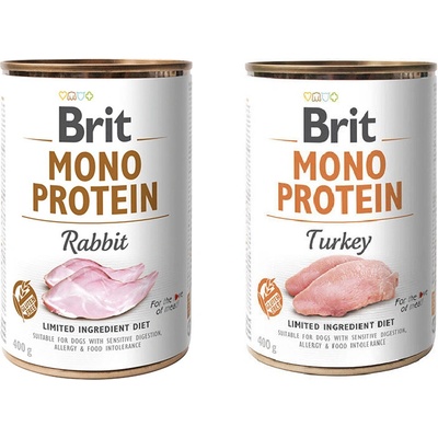 Brit Adult Mono Protein Rabbit 6 x 400 g a Brit Adult Mono Protein Turkey 6 x 400 g