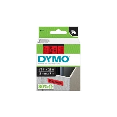 DYMO páska D1 12mm x 7m, čierna na červenej 45017