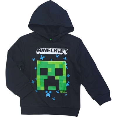 Minecraft mikina přes hlavu černá