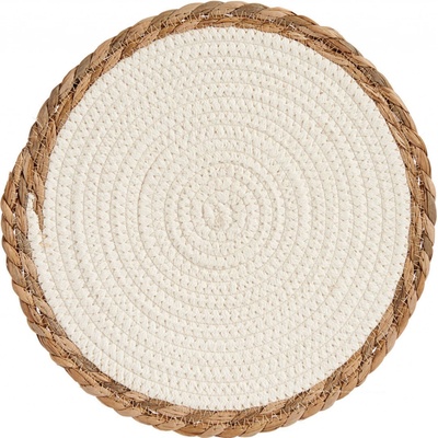Giftdecor Prostírání z mořské trávy na okrajích bílé 35 cm