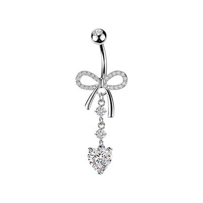 Šperky4U Piercing do pupíku mašlička WP0124