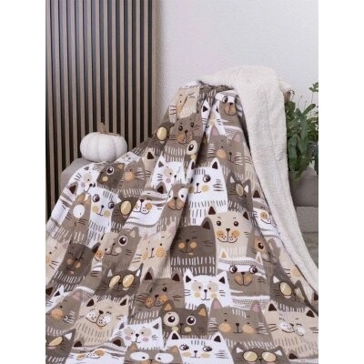 MKLozkoviny.sk Baránková deka mikroplyš Exclusive Mačacia invázia 150x200