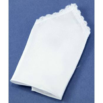 Saténový kapesníček do tanečních s krajkou bílá