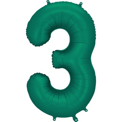 Party Deco Balón Číslo 3 Tmavo zelený 86 cm