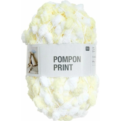 Rico design háčkovacia bambulková priadza POMPON Print žlto-biela - 1 ks