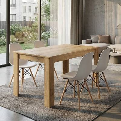 TopMebel Комплект за трапезария 5 части Darlen - Nova в цвят сапфирен дъб - бял 125x72x74см
