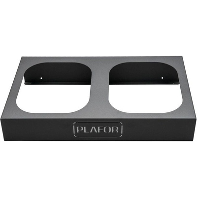 Plafor База за 2 коша за отпадъци Plafor, метална, 2 х 45 L, черна, (5060140085)