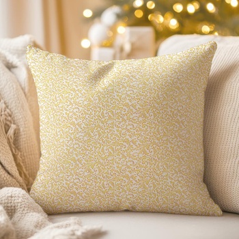 Biante Saténová LUP-503 Zlatý zámocký vzor na krémovo bielom 40 x 40 cm