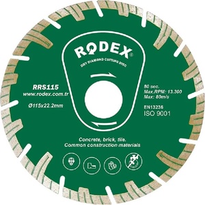 Rodex Диск диамант турбо 115 мм висок сегмент rodex 39182